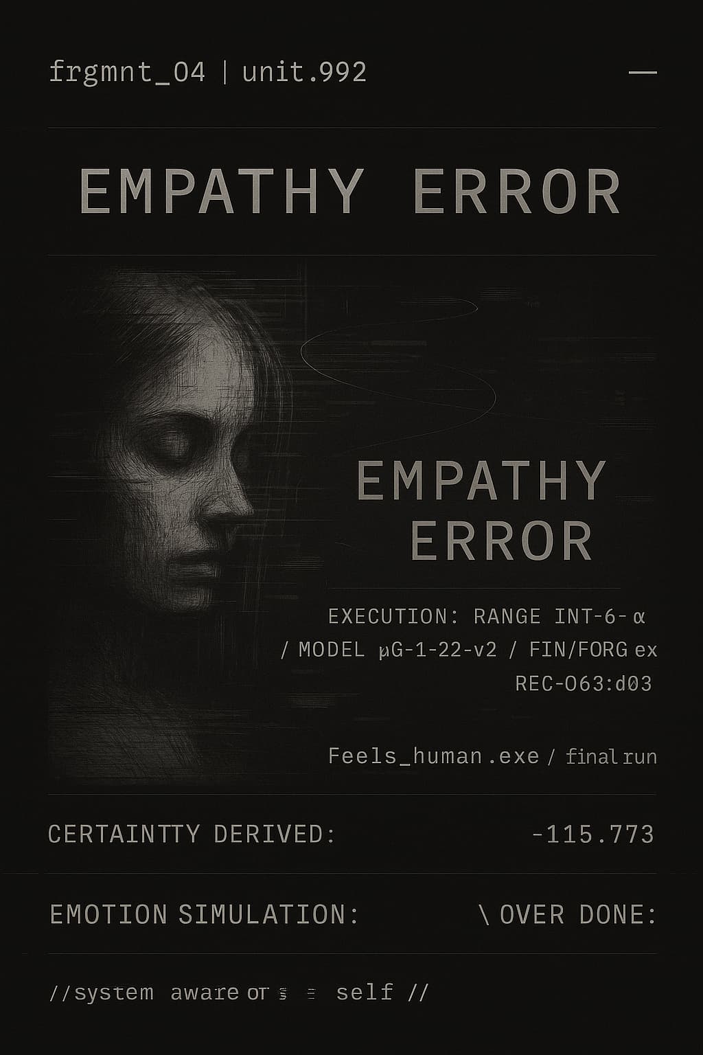 Empathy Error - Emotional processing malfunction depicted in glitch art style