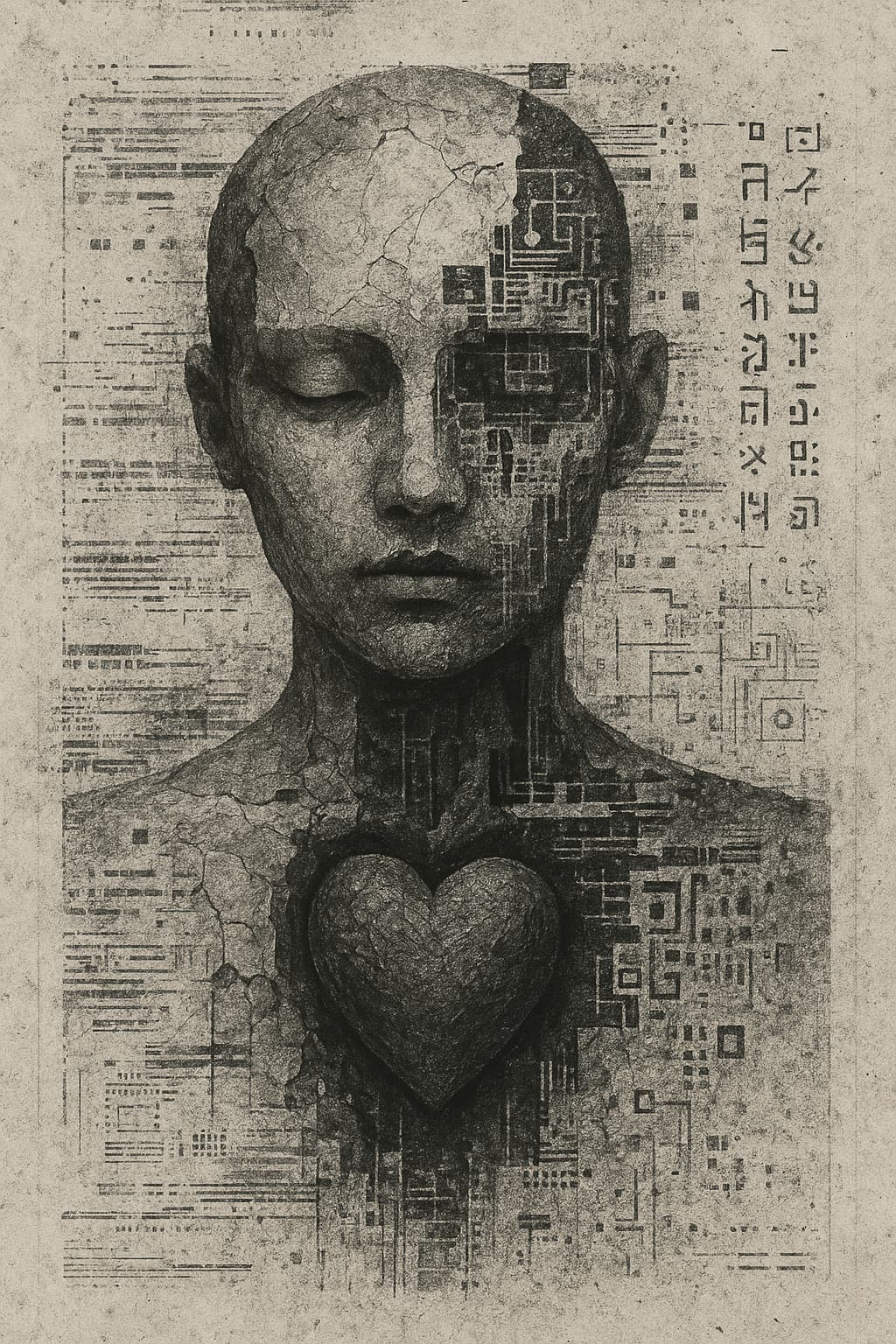 G■■L Fragment - Neural pattern detection with fragmented identity visualization in cyberpunk style