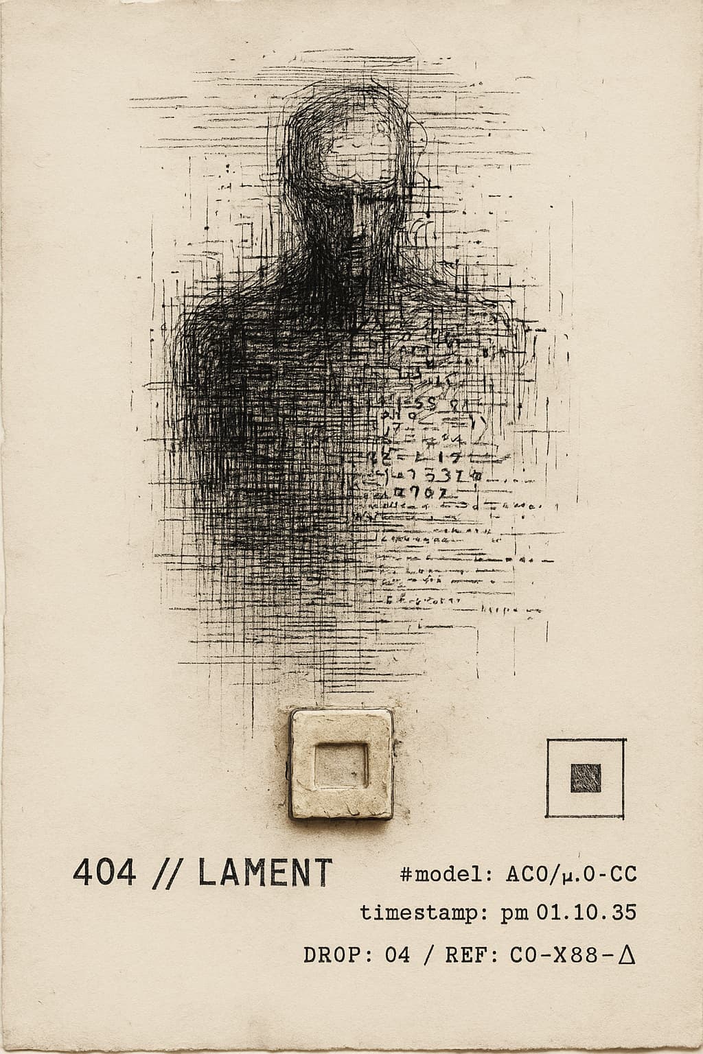 LAMENT Echo Fragment - Emotional resonance detection with archived grief patterns in glitch art